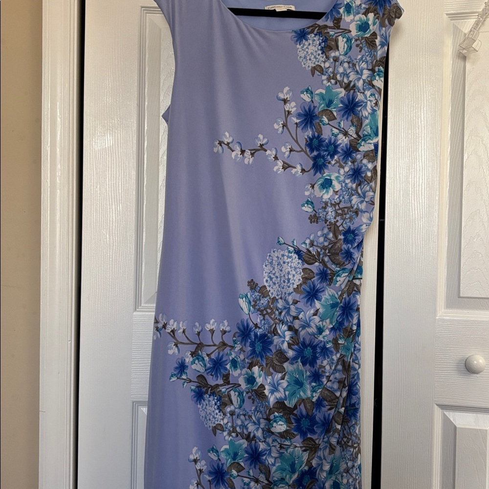 Coldwater Creek Lavender Scoop Neck Floral Top